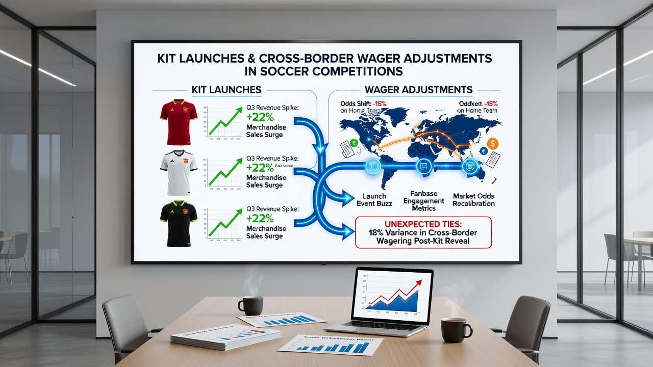 Digital interface showing wager adjustments and gaming reward tiers linked to soccer kit release announcements